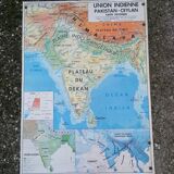 Ancienne carte MDI Inde-Union Indienne Pakistan Ceylan