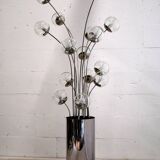 Mid-Century Modern Chrome Italian Floor Lamp by Lumi