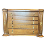 Art Deco important silver-plated metal cutlery set with wooden box Perrin early 20th century