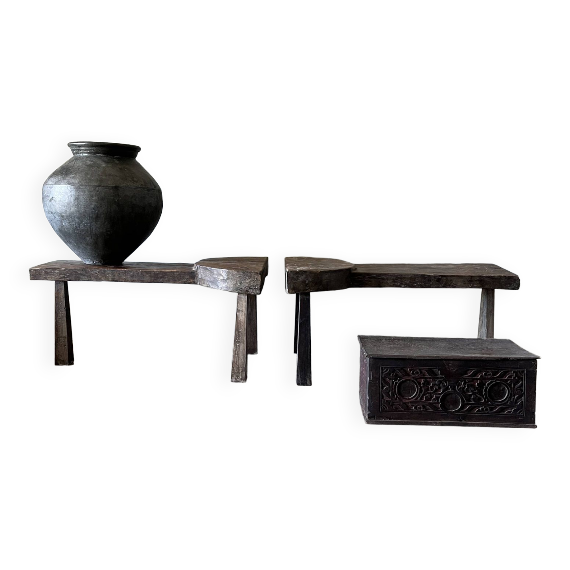 Modular bench or coffee table in 2 parts L:2m W:60 H:46