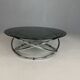 Table basse Mac en chrome et verre fumé de Miniforms, Italie, années 1970