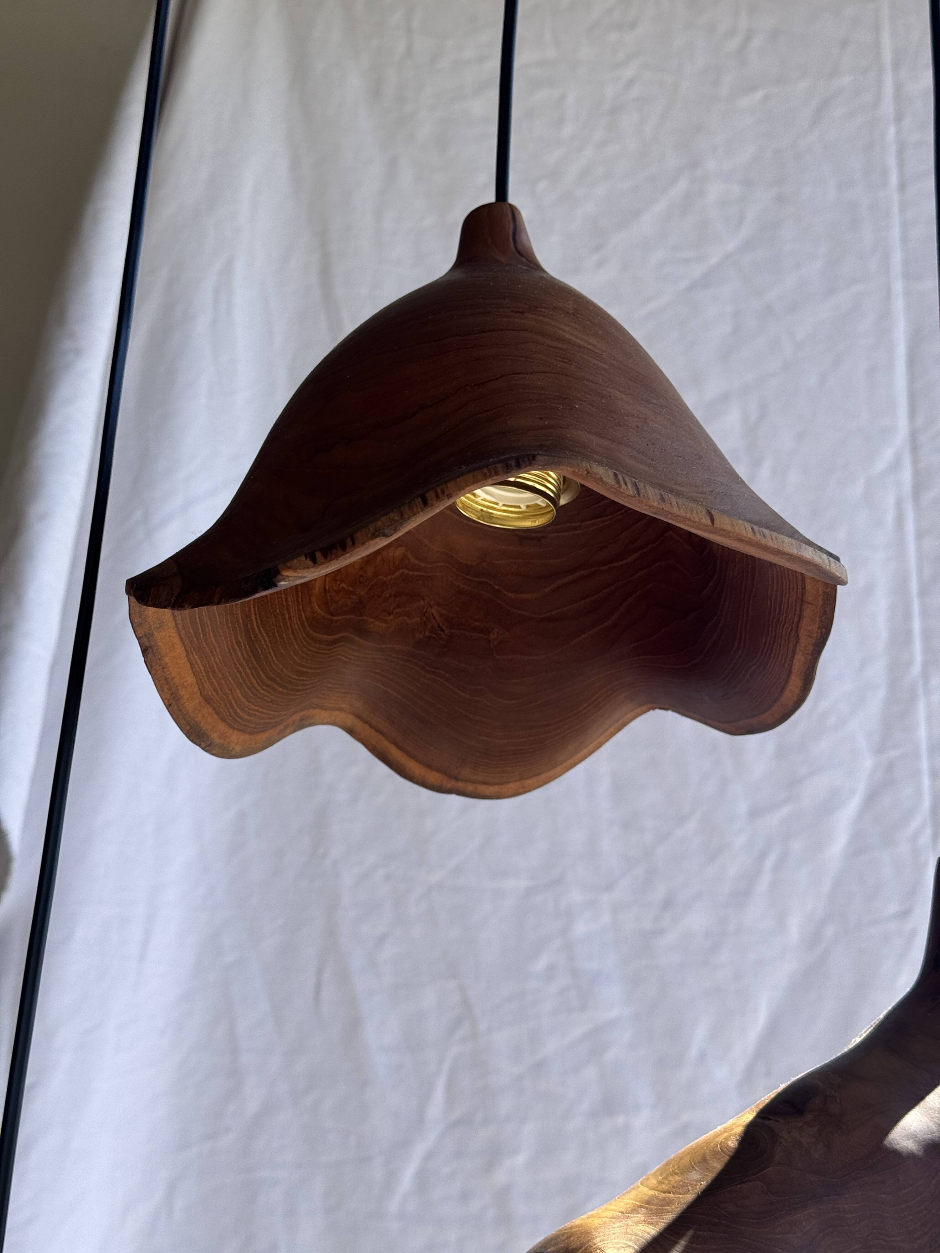 Small suspension in organic teak hat D30 H20