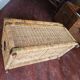 Antique vintage wicker trunk with brass fittings