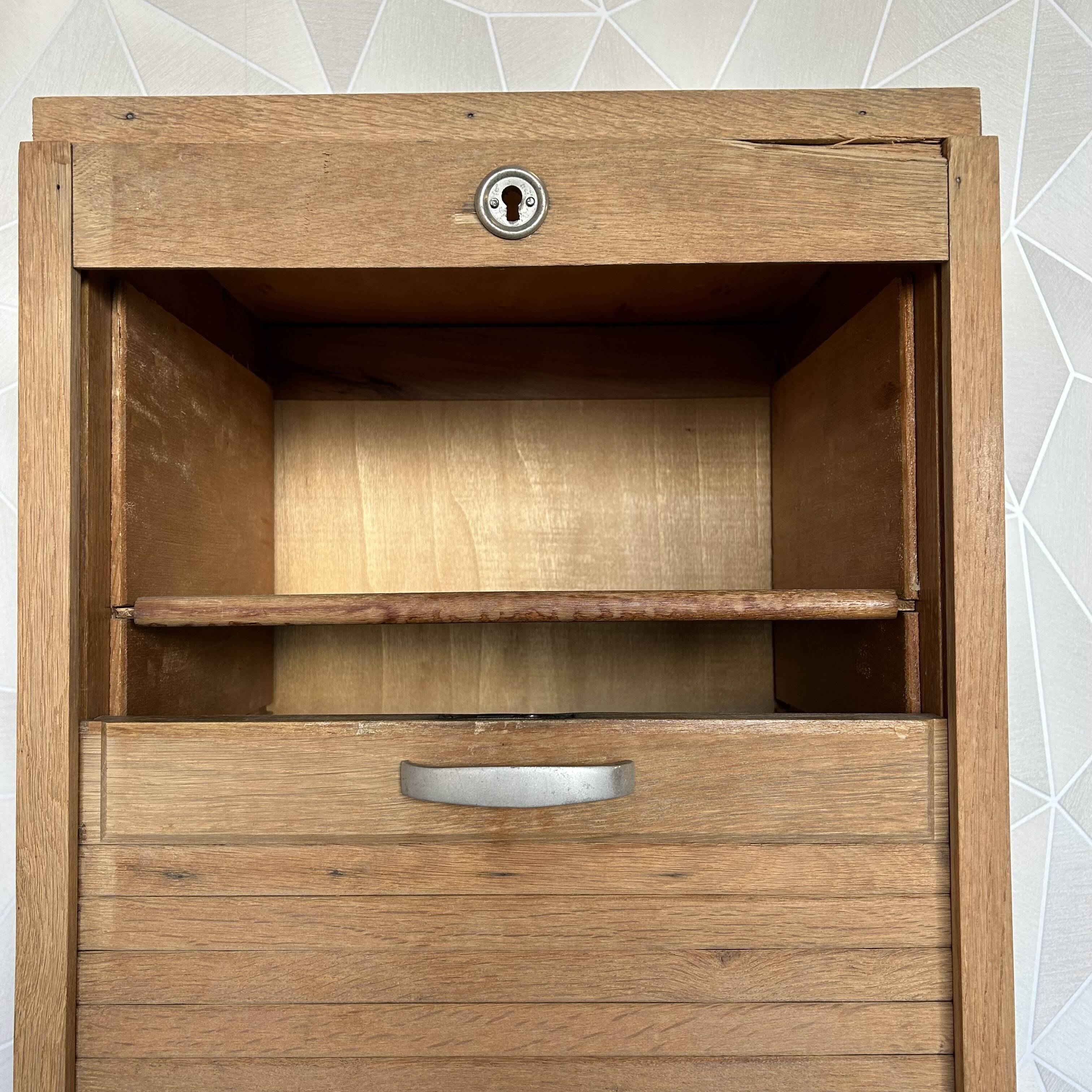Stripped filing cabinet in oak veneer