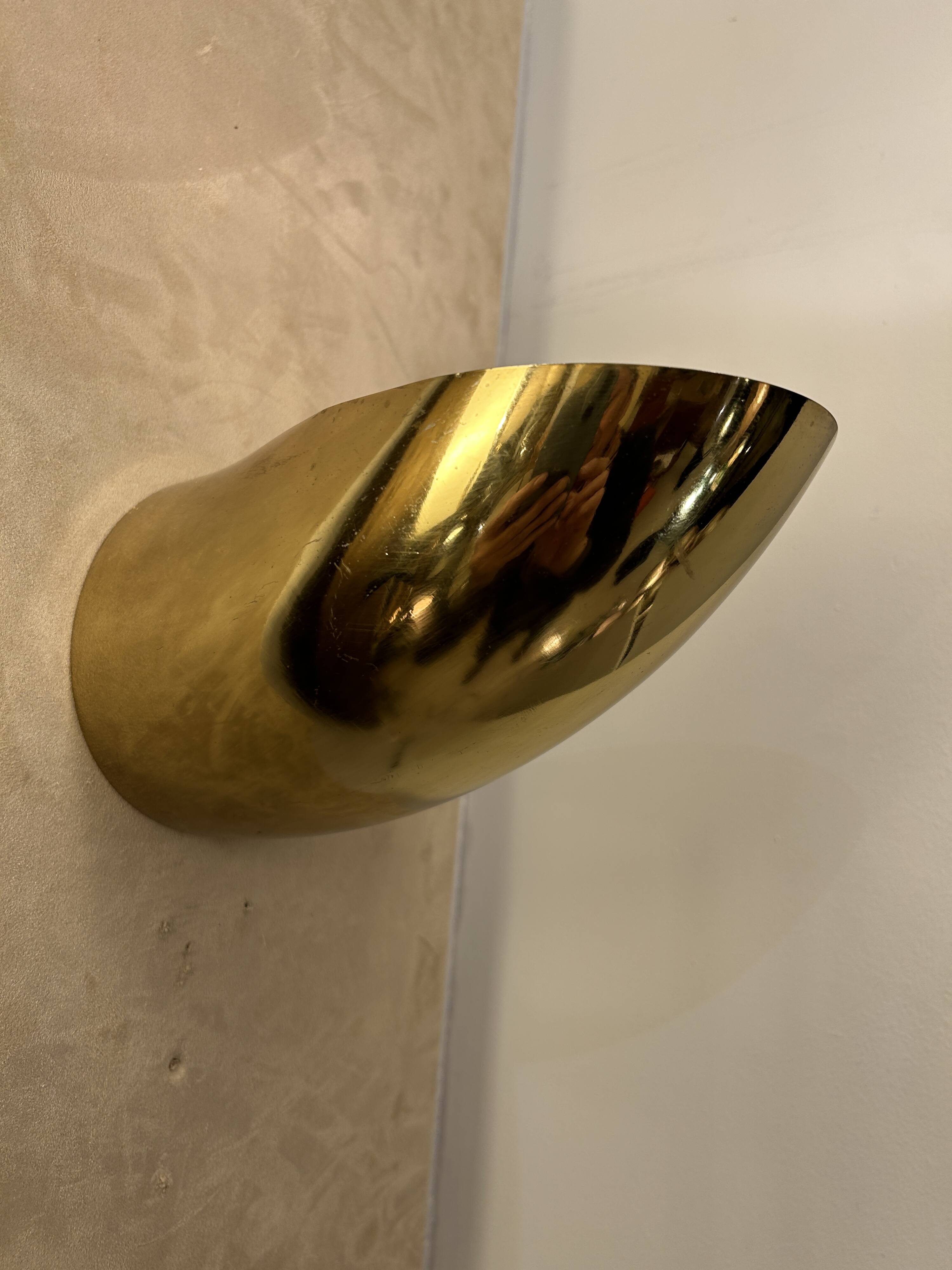 Vintage golden brass wall lamp by Martinelli, 1970s