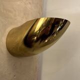 Vintage golden brass wall lamp by Martinelli, 1970s