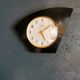 Vintage formica clock silent asymmetrical wall pendulum "Vedette noir"