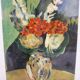 Reproduction du bouquet au petit delft, paul cézanne