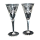 Lot de 2 verres à vin Roemer en cristal gravé guirlandes à la roue 1900