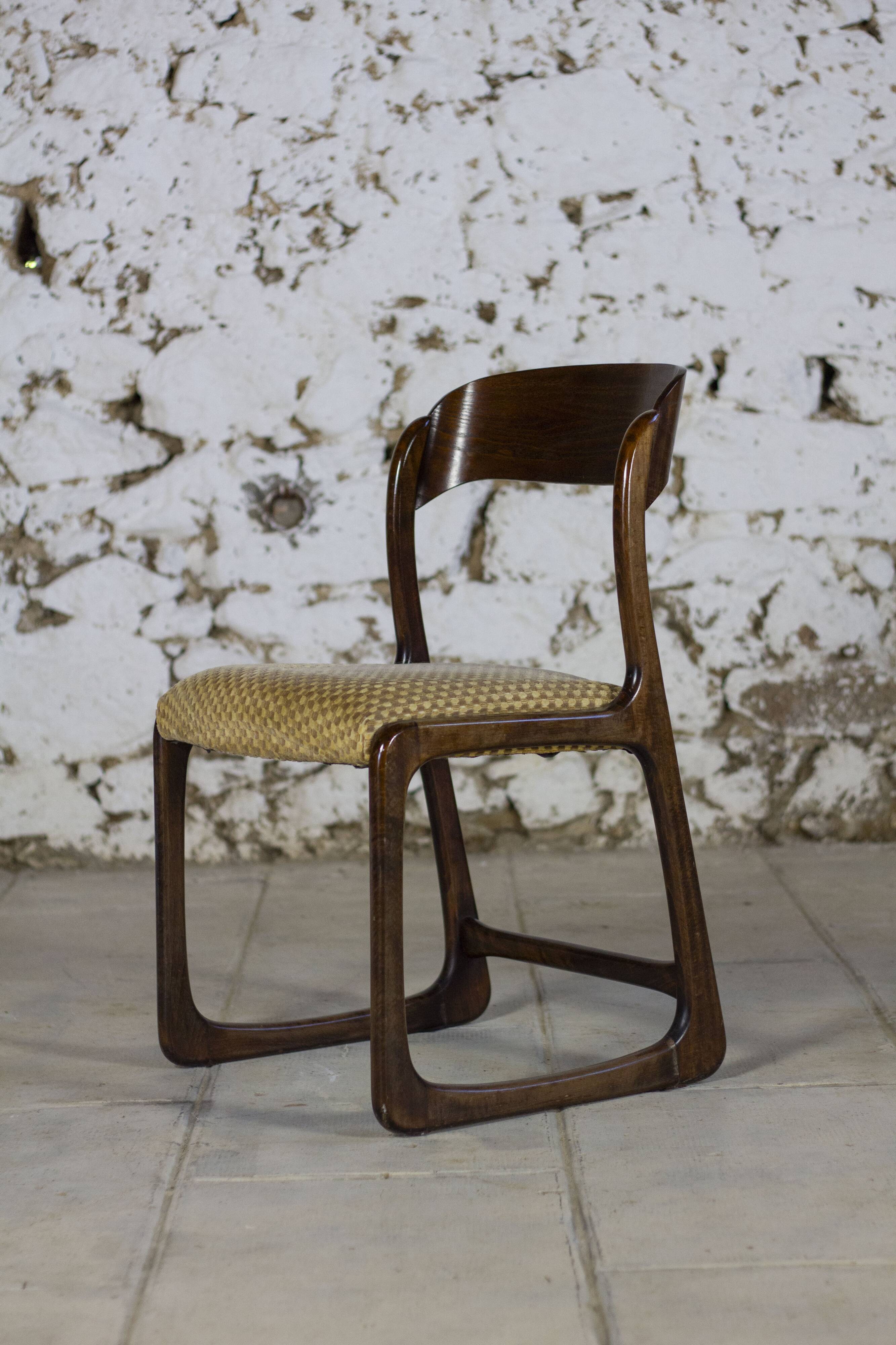 Set of 3 sleigh chairs by Baumann, 1960