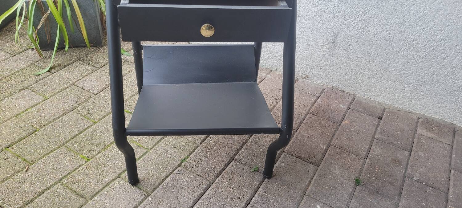 50s boarding school bedside table