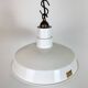 Industrial White Enamel Factory Pendant Lamp from Quadrangle Mfg. Co.,1960s