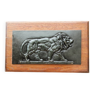 Bronze bas relief, Antoine-Louis Barye, The lion
