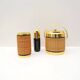 Rattan and chrome ice bucket, bottle and shaker set, France 1970