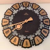 Black and gold metal clock by Meister Anker / vintage 60s-70s