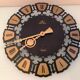 Black and gold metal clock by Meister Anker / vintage 60s-70s