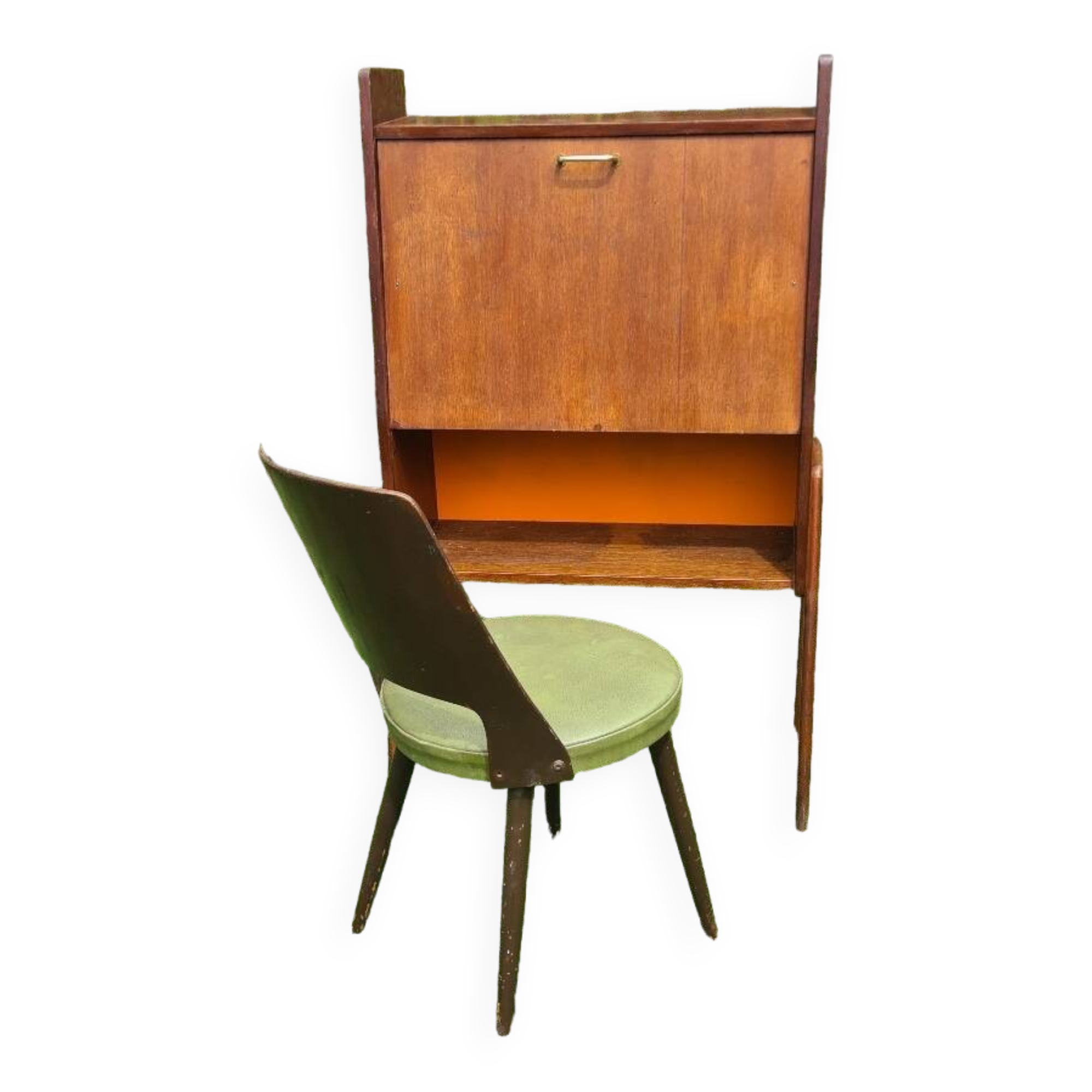 Small drop-leaf secretary and chair