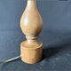 Philippe Capelle vintage 1970s table lamp in turned wood with rope shade