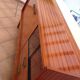 Varnished wooden sideboard with glass storage / vintage 60s-70s