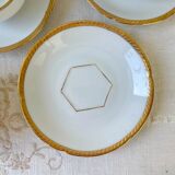 Vintage white porcelain coffee set, gilded, Epiag Czechoslovakia