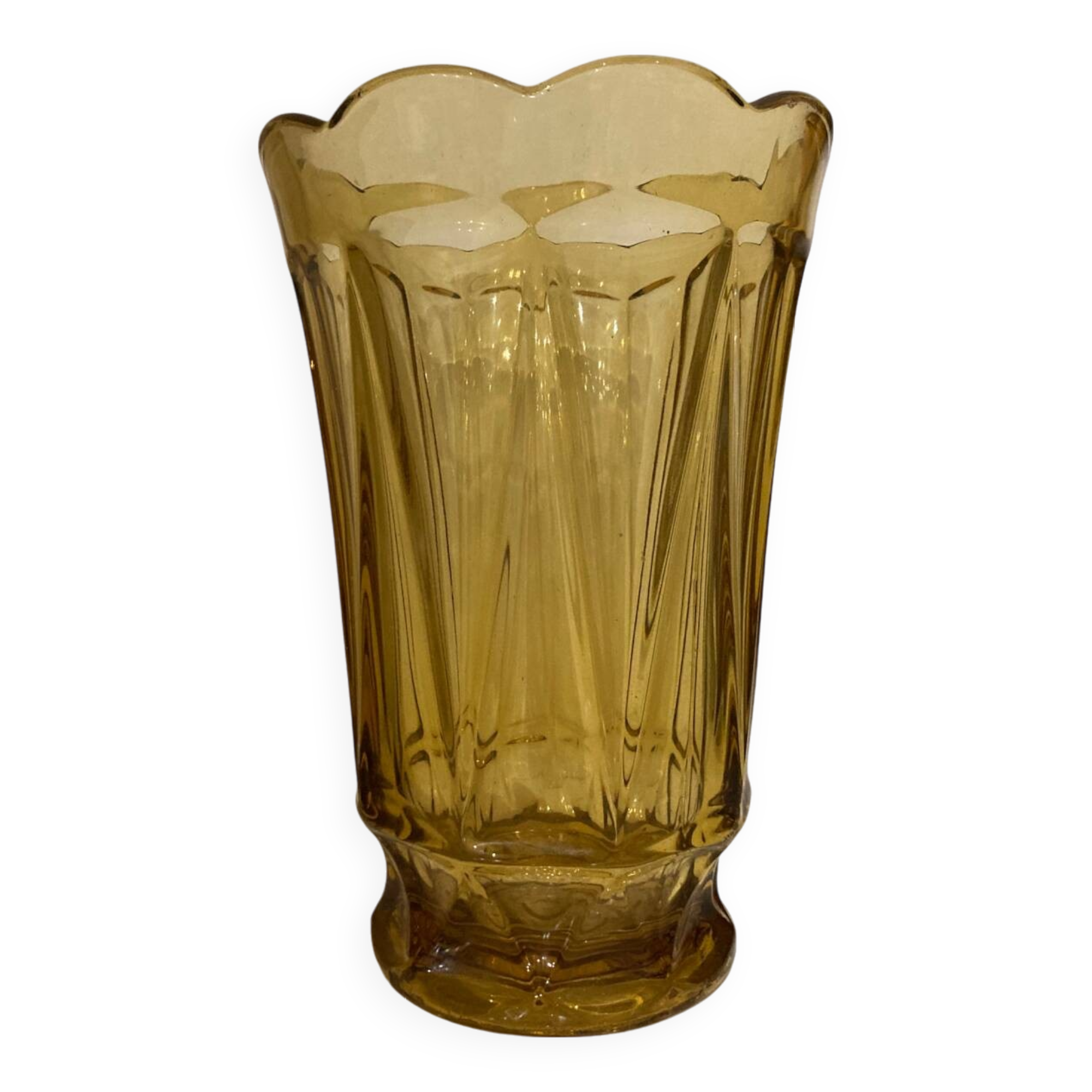 Large smoked glass vase from the 70s