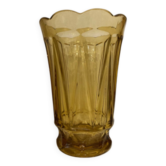 Large smoked glass vase from the 70s