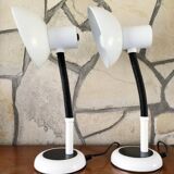 Pair of identical desk or bedside lamps 1970