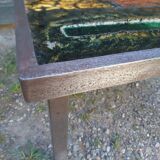 Set of 2 tables enamelled lava