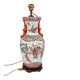 Large polychrome Chinese porcelain lamp on a wooden base – 63 cm
