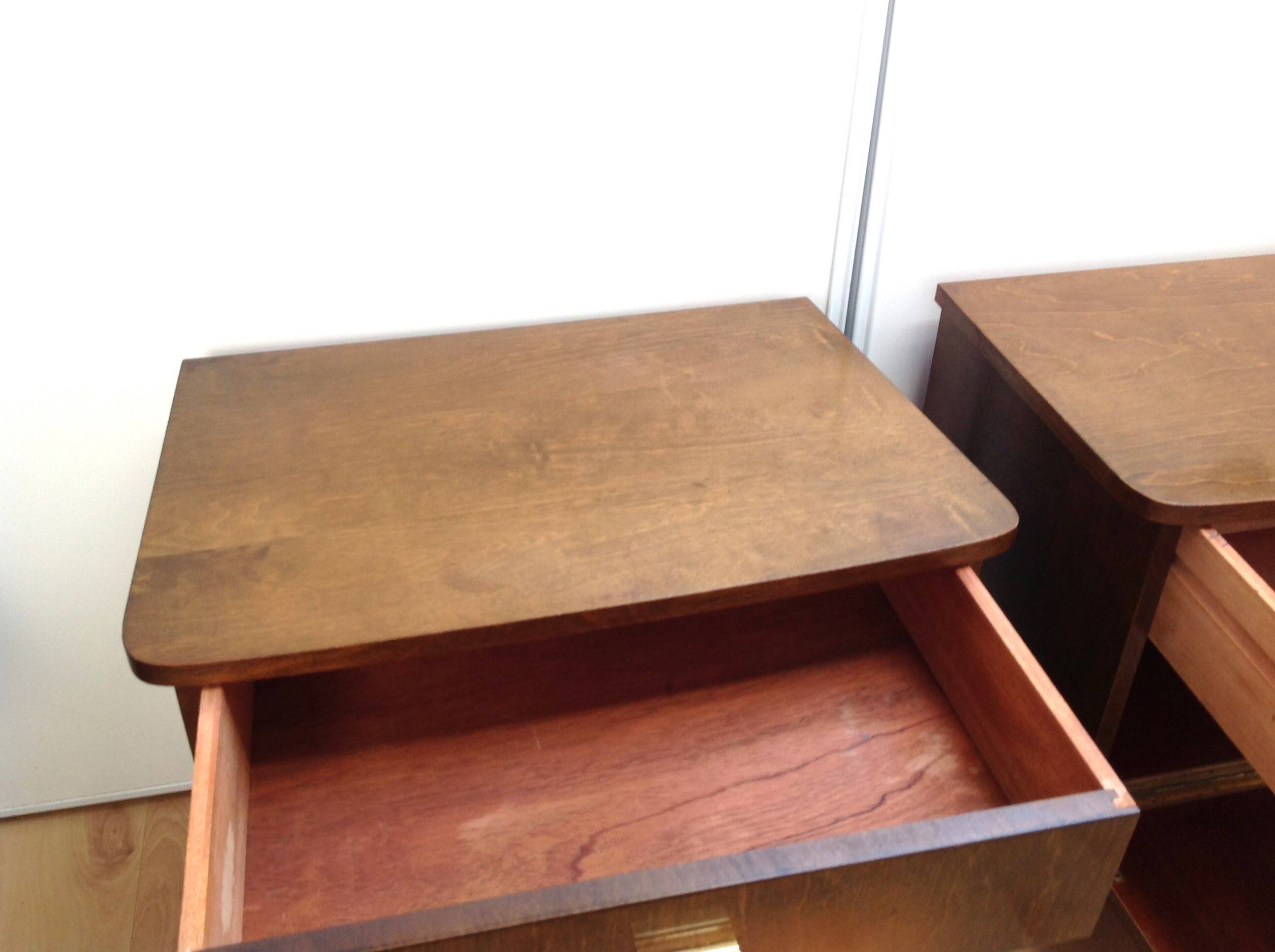 Pair of bedside tables with compass feet / vintage 50s-60s