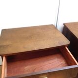 Pair of bedside tables with compass feet / vintage 50s-60s