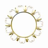 Vintage "witch" mirror - round convex mirror in gold metal