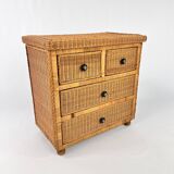 Rattan chest of drawers 1970s
