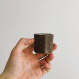 Handcrafted stoneware set of 6 liqueur glasses and matching plate