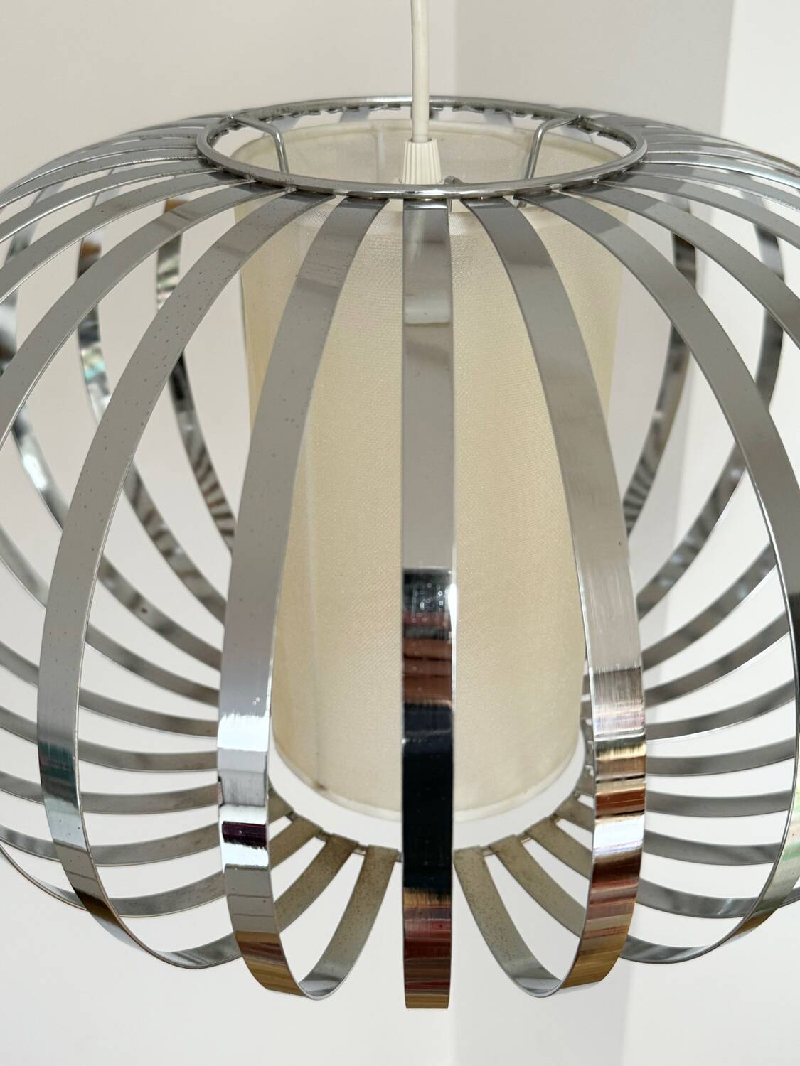 Vintage chandelier pendant in chrome stainless steel