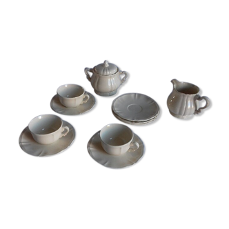 Tea or coffee service in Sarreguemines Digoin 11 pieces