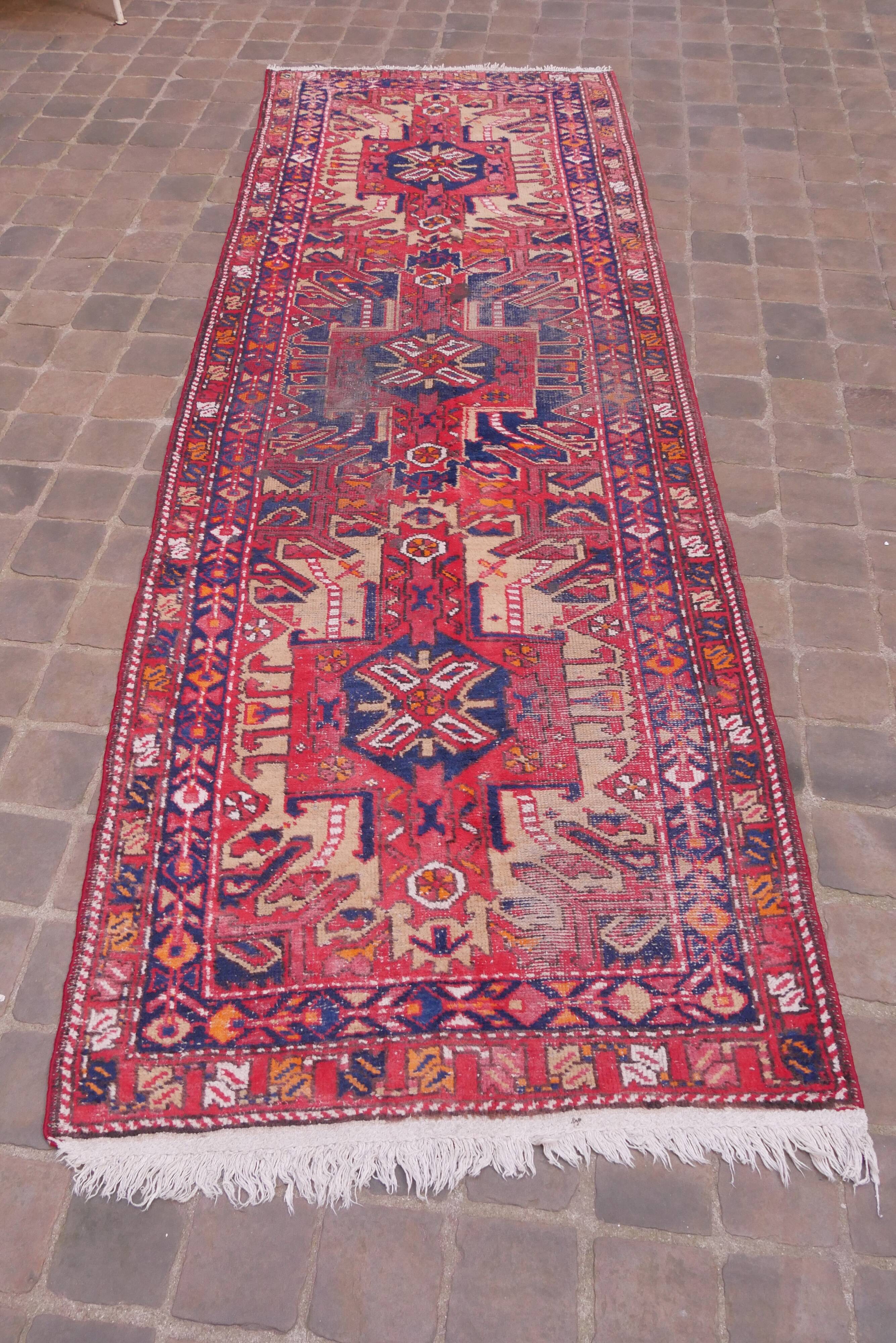 Handmade Oriental carpet of Persian corridor Hamadan