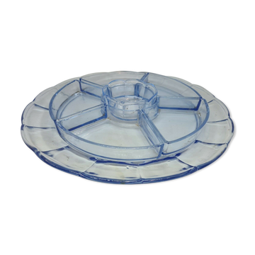 Tapas dish with glass compartments