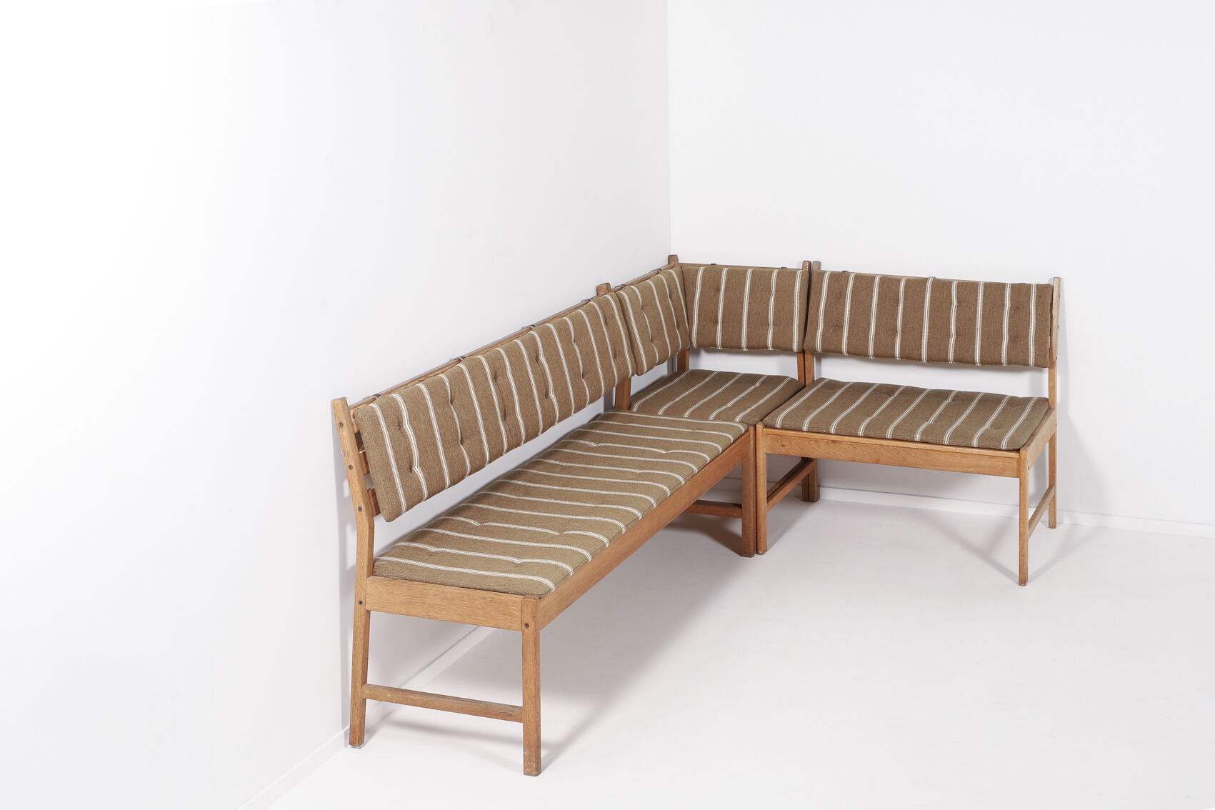 Bench in 3 elements and pair of chairs by Kurt Østervig for KP Møbler Denmark 1960