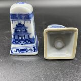 Elegant table set, Chinese porcelain, blue and white, condiments.