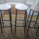 old metal-wood workshop stool