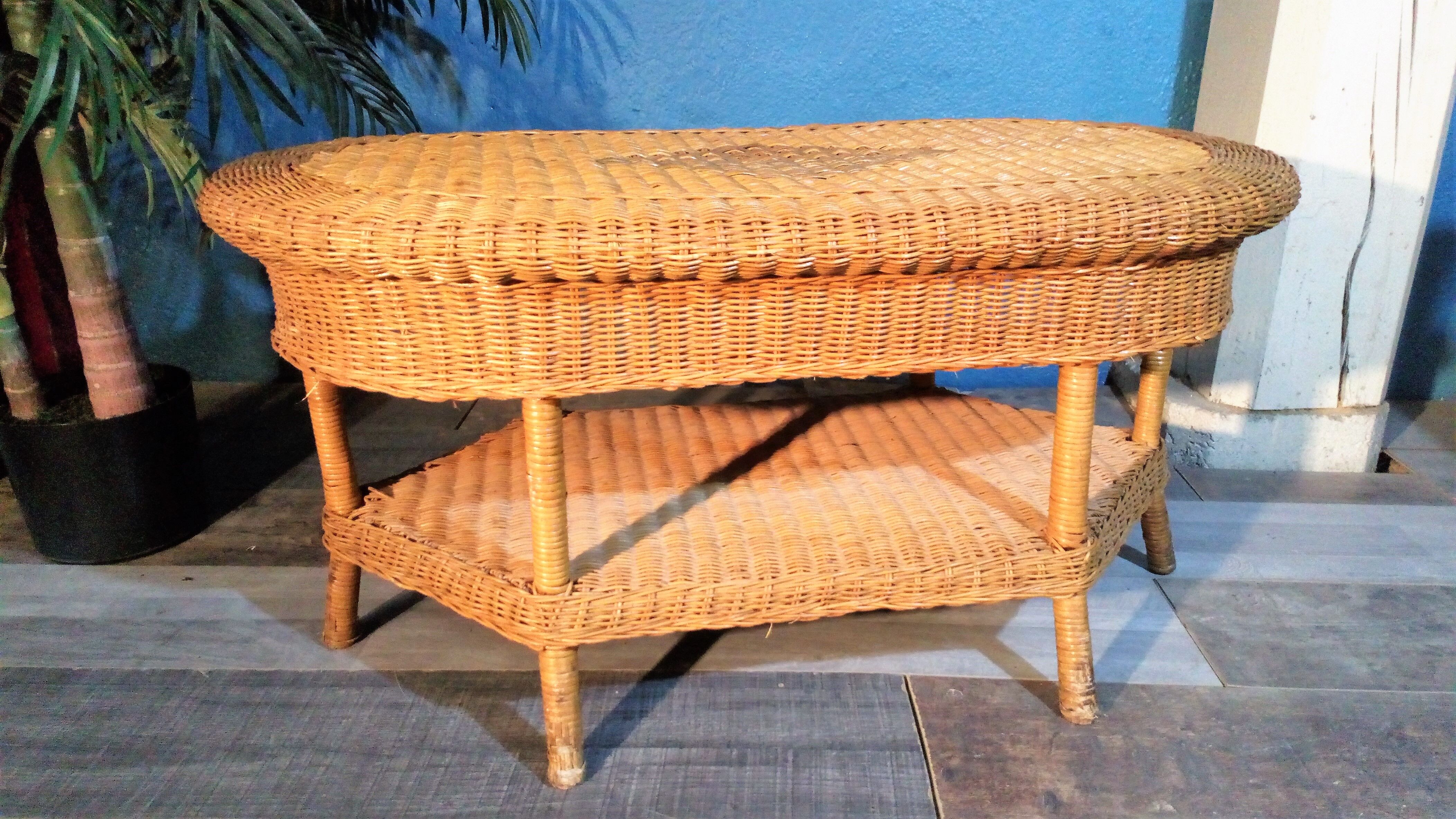 Rattan coffee table 1960s