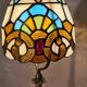 1920s brass lamp with tiffany stained glass shade 48x14