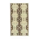 1960s handmade oriental beige rug 127 cm x 227 cm