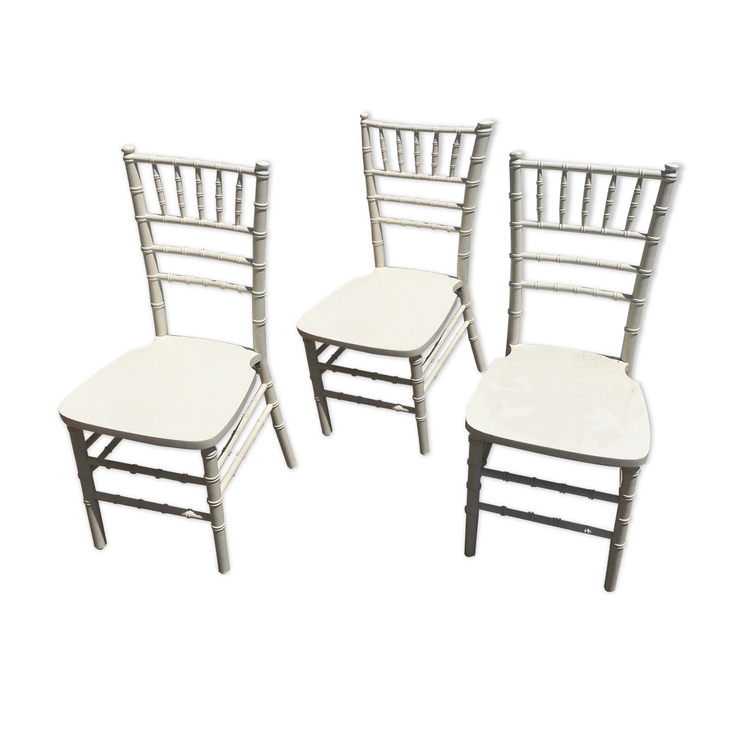 White wooden chairs