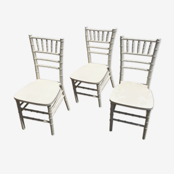 White wooden chairs