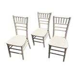 White wooden chairs