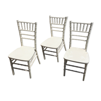 White wooden chairs