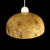 Art Deco pendant light in beige and vintage brown marble effect opaline glass