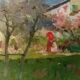 Landscape Painting Oil on Panel Early 1900s Italy Antique Painting